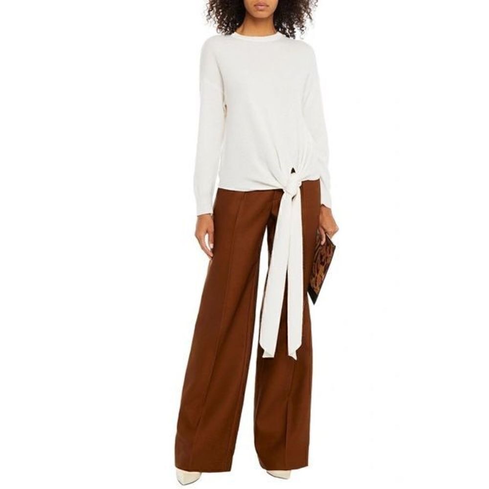 Michelle Mason Tie-front‎ Wool And Cashmere-blend Sweater Women’s Size Medium